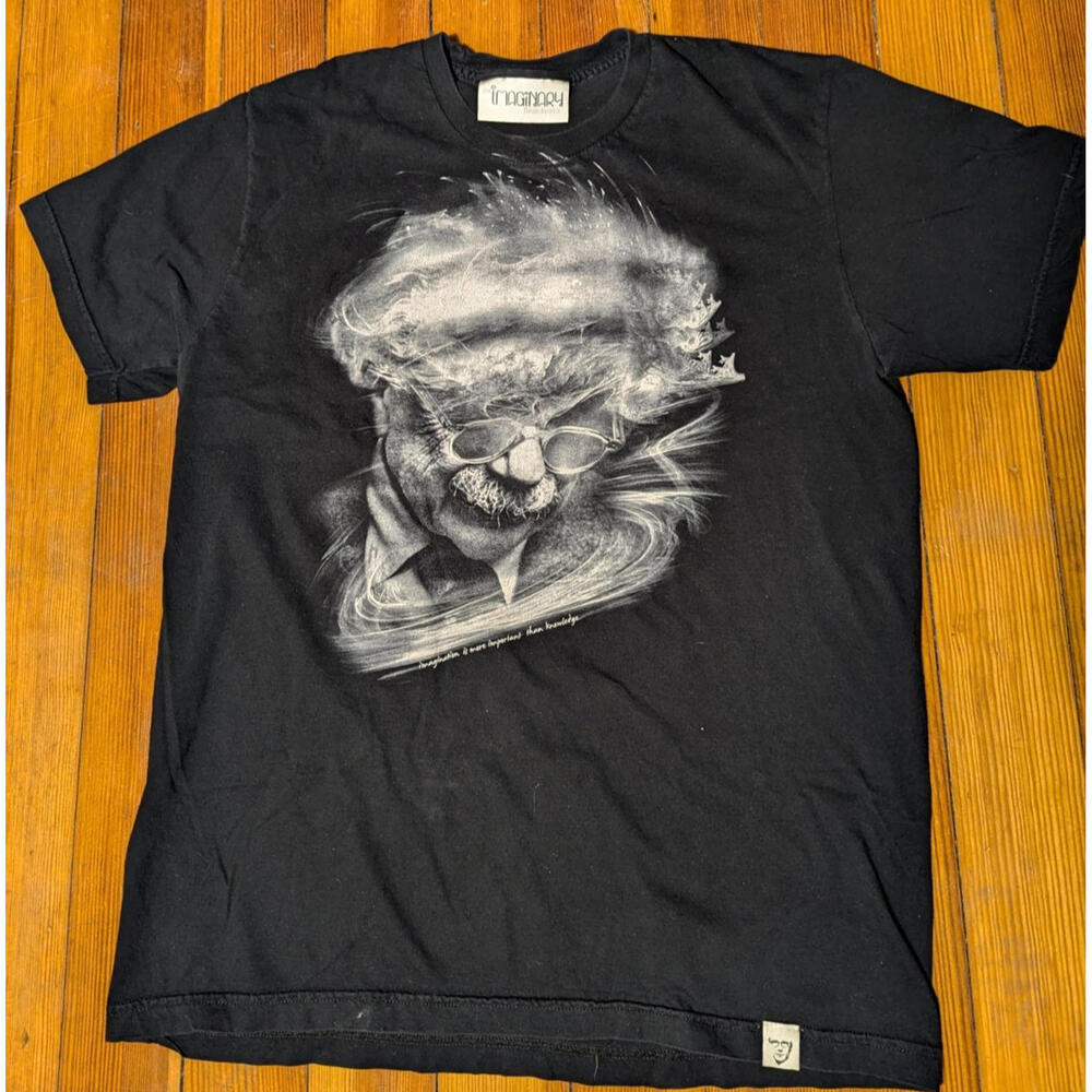 The Imaginary Foundation T-Shirt Mens M Black Albert Einstein Quote Short Sleeve